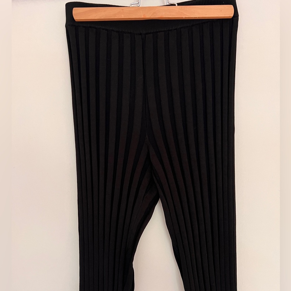 House of Dagmar Knitted Ribbed Wide Leg Pants - Picture 3 of 4